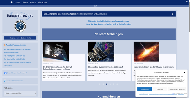 Security scan screenshot of https://raumfahrer.net