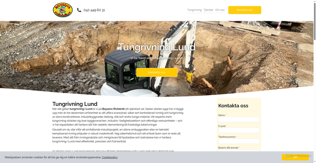 Security scan screenshot of https://tungrivninglund.se