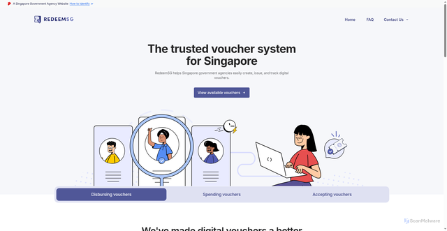 Security scan screenshot of https://redeem.gov.sg