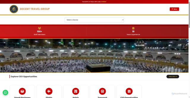 Security scan screenshot of https://decenttravels-qu0o2n690y.edgeone.app/