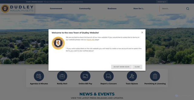 Security scan screenshot of https://www.dudleyma.gov/