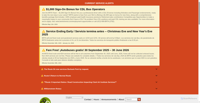 Security scan screenshot of https://berkshirerta.gov/