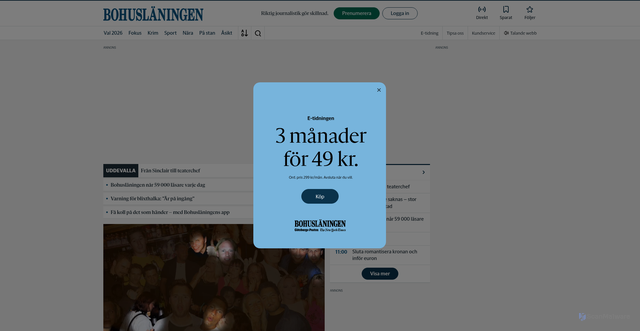 Security scan screenshot of https://bohuslaningen.se