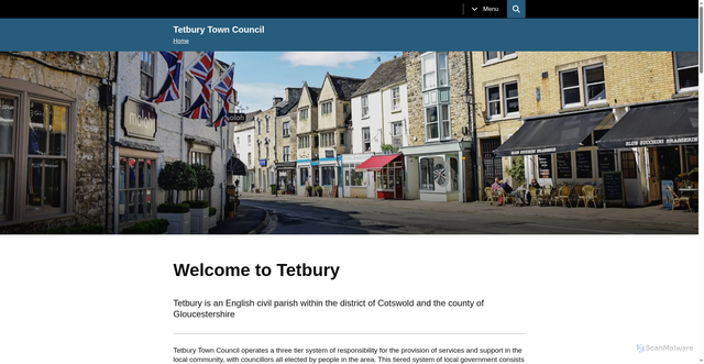 Security scan screenshot of http://tetbury.gov.uk/