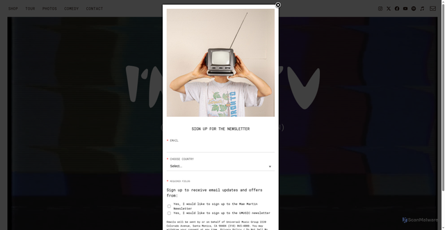 Security scan screenshot of https://www.maemartinmusic.com/