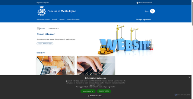 Security scan screenshot of https://www.comune.melitoirpino.av.it