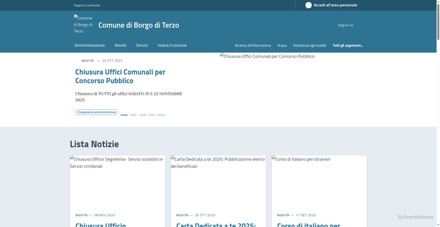 Security scan screenshot of https://comune.borgo-di-terzo.bg.it/