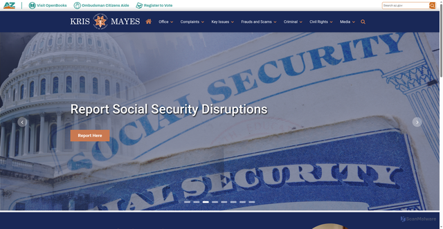 Security scan screenshot of https://www.azag.gov/