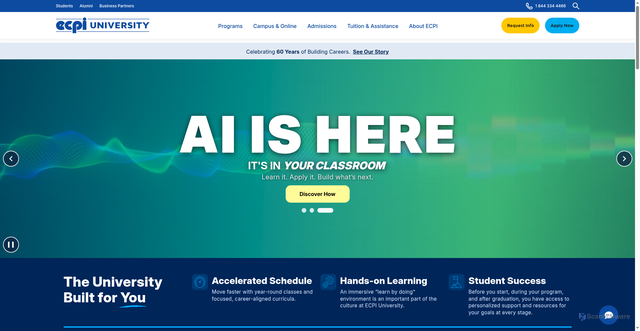 Security scan screenshot of https://ecpi.edu