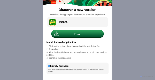 Security scan screenshot of https://bg678uhc.com/