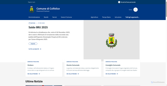 Security scan screenshot of https://comune.colfelice.fr.it/