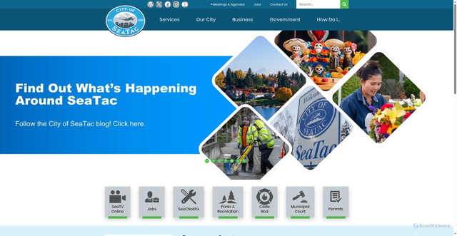 Security scan screenshot of https://www.seatacwa.gov/