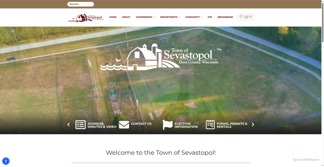Security scan screenshot of https://townofsevastopolwi.gov/