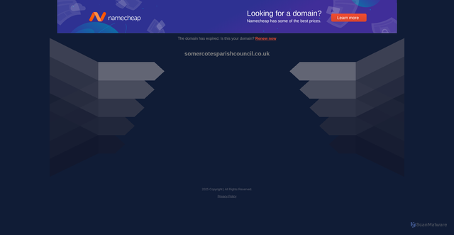 Security scan screenshot of http://www.somercotesparishcouncil.co.uk/