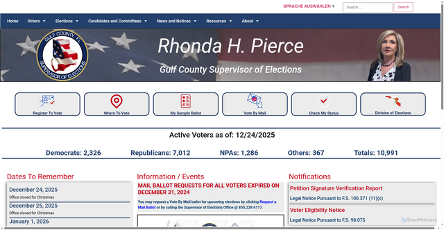 Security scan screenshot of https://votegulf.gov/