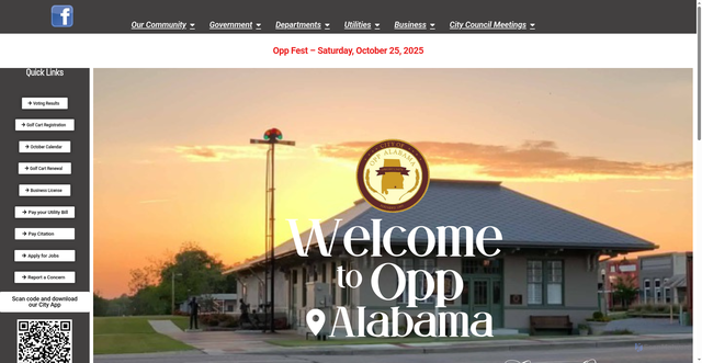 Security scan screenshot of https://www.cityofopp.com/