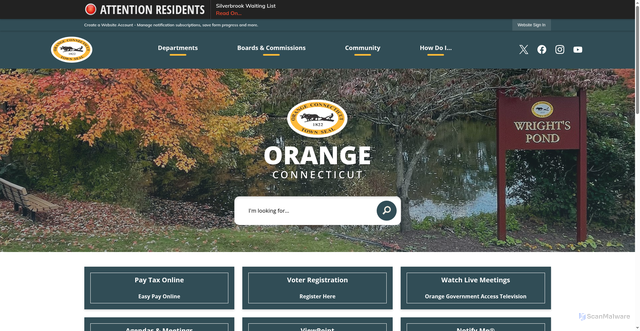 Security scan screenshot of https://orange-ct.gov/