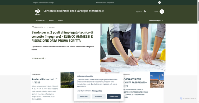 Security scan screenshot of https://www.cbsm.it/