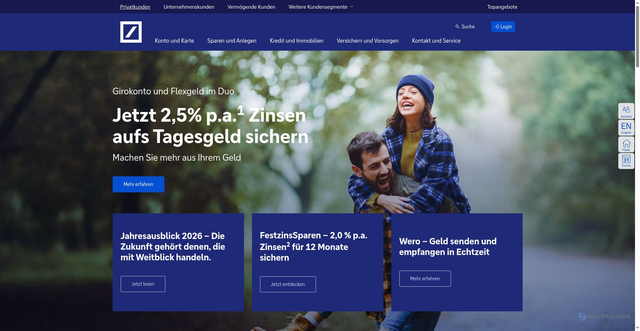 Security scan screenshot of https://www.deutsche-bank.de