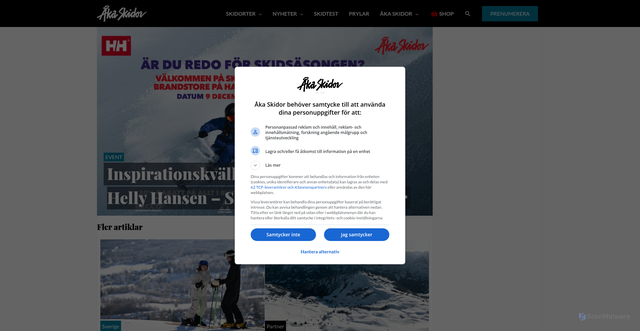 Security scan screenshot of https://www.akaskidor.se/