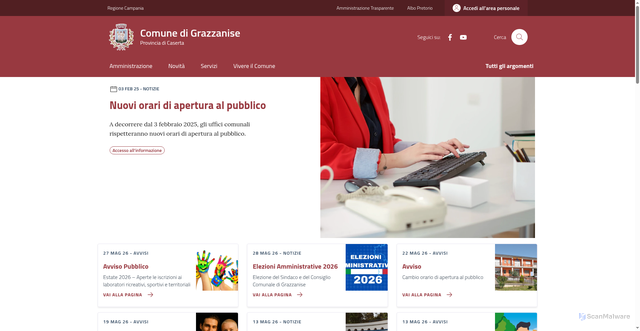 Security scan screenshot of https://www.comunedigrazzanise.it