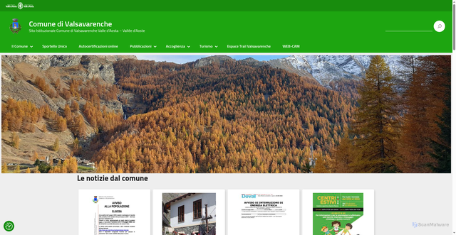 Security scan screenshot of https://www.comune.valsavarenche.ao.it
