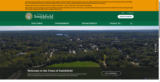 Security scan screenshot of https://www.smithfieldri.gov/