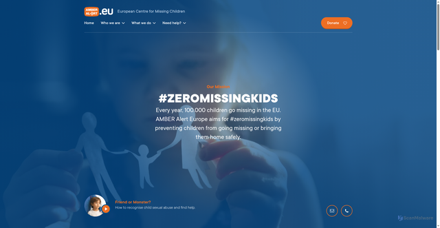 Security scan screenshot of https://www.amberalert.eu/