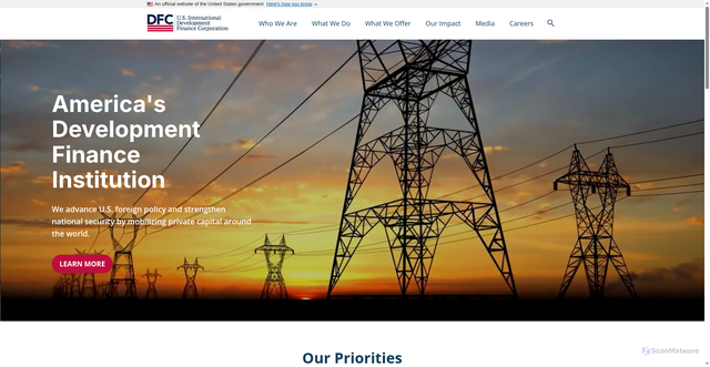 Security scan screenshot of https://www.dfc.gov/