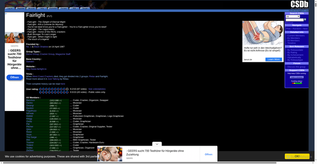Security scan screenshot of https://fairlight.nu