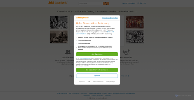 Security scan screenshot of https://stayfriends.at