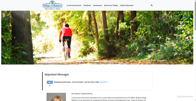 Security scan screenshot of https://www.villageofbabylonny.gov/