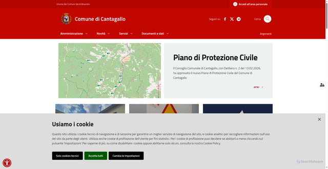 Security scan screenshot of https://www.comune.cantagallo.po.it/