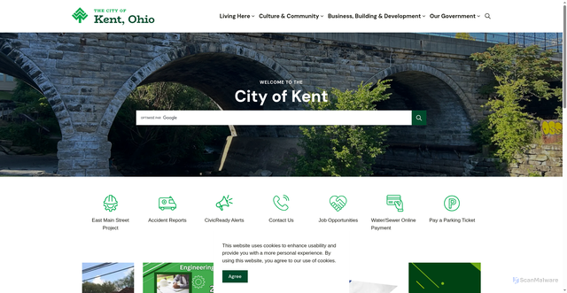 Security scan screenshot of https://www.kentohio.gov/