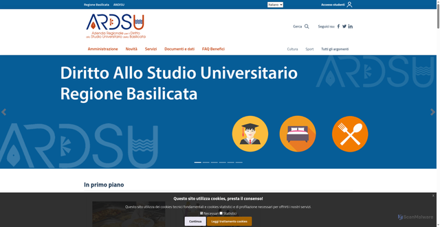 Security scan screenshot of https://www.ardsubasilicata.it/
