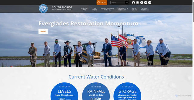 Security scan screenshot of https://www.sfwmd.gov/