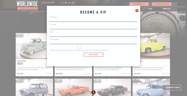 Security scan screenshot of https://www.worldwidevintageautos.com