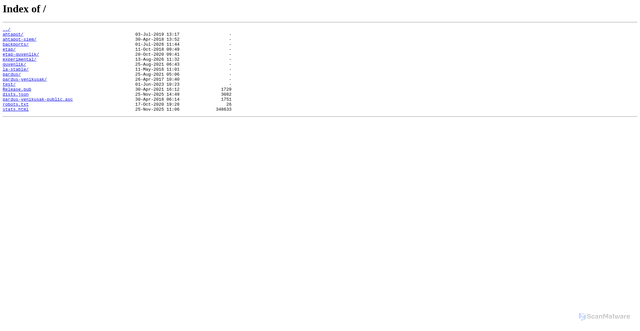 Security scan screenshot of depo.pardus.org.tr