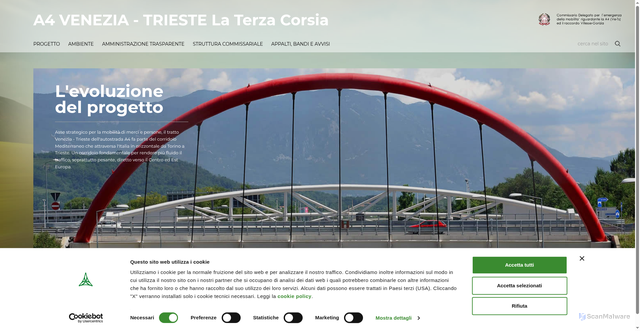 Security scan screenshot of https://www.commissarioterzacorsia.it