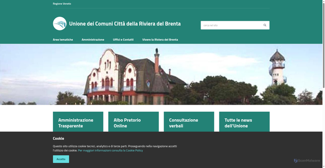 Security scan screenshot of https://www.cittadellariviera.it/it
