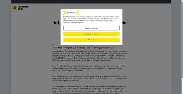 Security scan screenshot of http://app.raiffeisenbank.ba/vijesti/raiffeisen-banka-domacin-internacionalne-konferencije-make-azure-days-happen