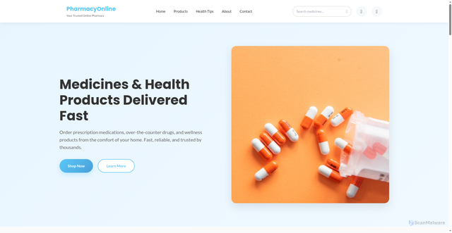 Security scan screenshot of https://pharmacyonlines.com/