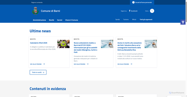 Security scan screenshot of https://comune.barni.co.it/