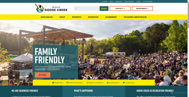 Security scan screenshot of https://goosecreeksc.gov/