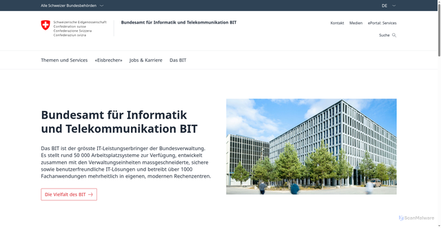Security scan screenshot of https://bit.admin.ch