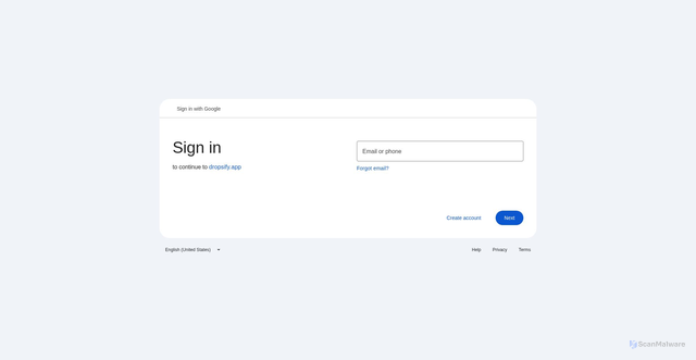 Security scan screenshot of https://dropsify.app/api/auth/google