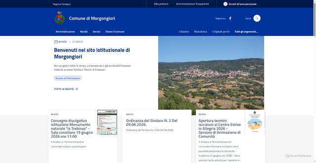 Security scan screenshot of https://www.comune.morgongiori.or.it