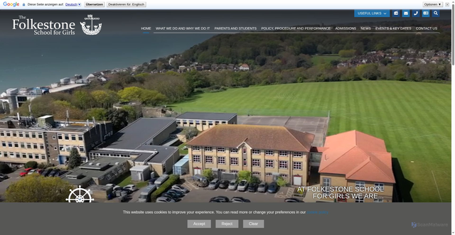 Security scan screenshot of https://www.folkestonegirls.kent.sch.uk/