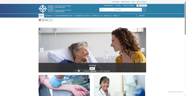 Security scan screenshot of https://sbuhb.nhs.wales/