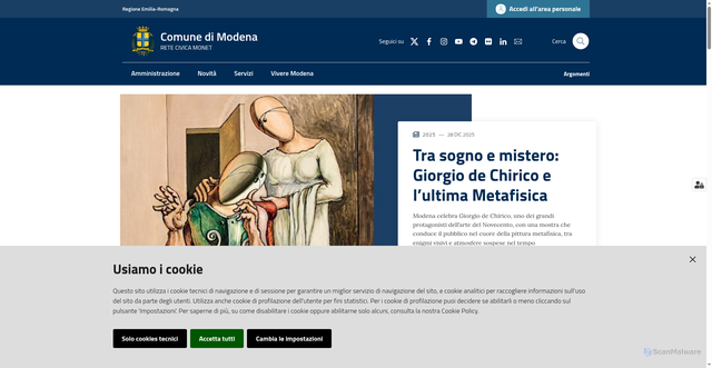 Security scan screenshot of https://www.comune.modena.it/